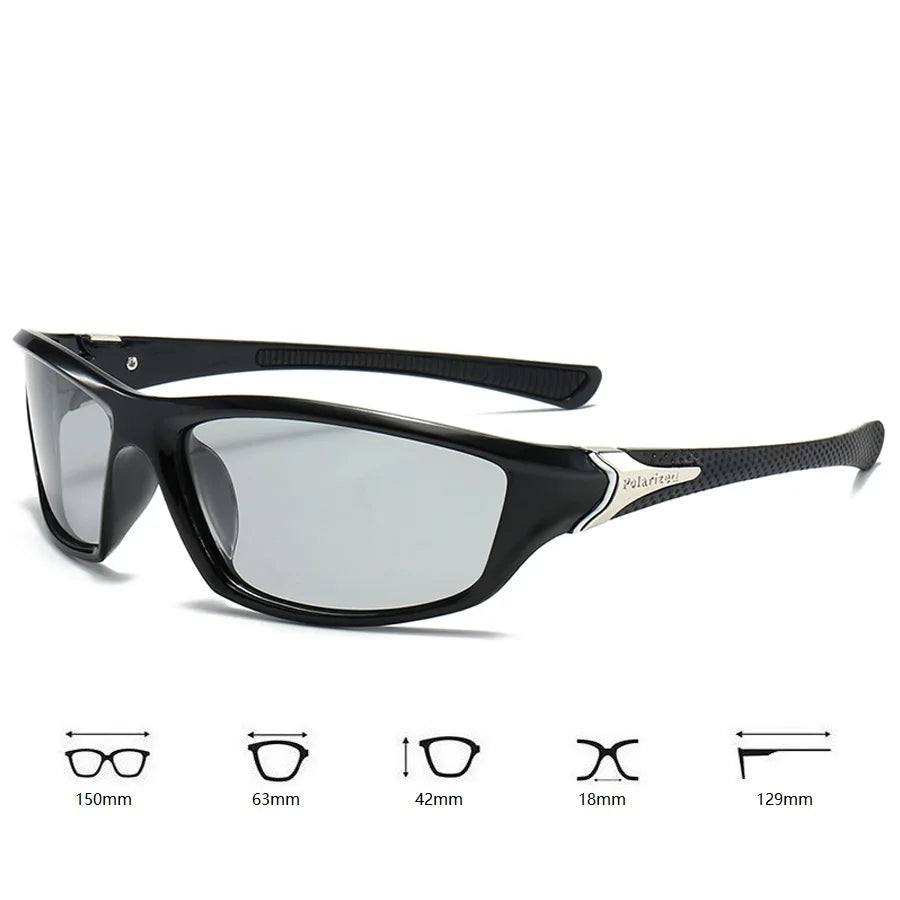 Photochromic Polarized Sports Vintage Sunglasses Men Women Fishing Cycling Driving Mountaineering Sport Retro Sun Glasses UV400