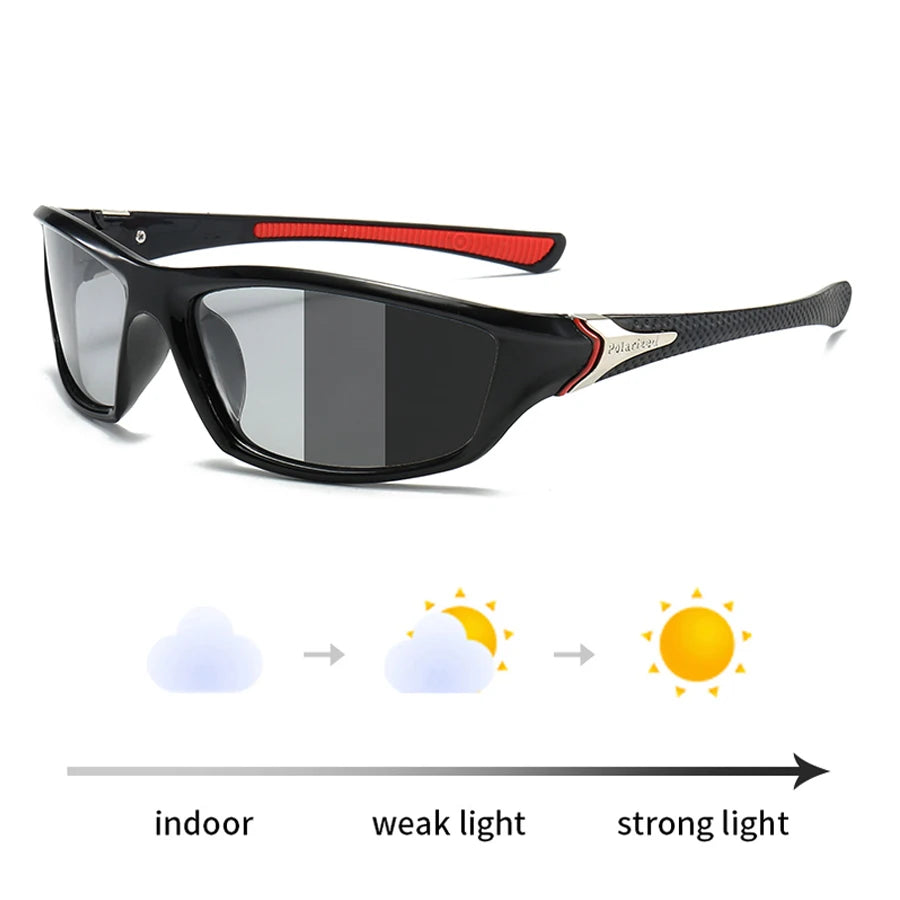 Photochromic Polarized Sports Vintage Sunglasses Men Women Fishing Cycling Driving Mountaineering Sport Retro Sun Glasses UV400